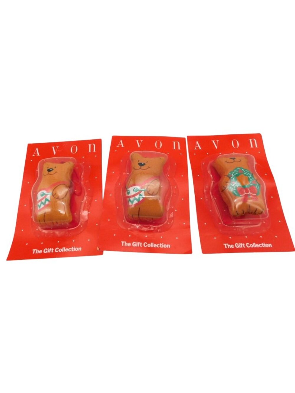 3 Avon Beary Musical Christmas Bear Ornaments Sealed Gift Collection Untested